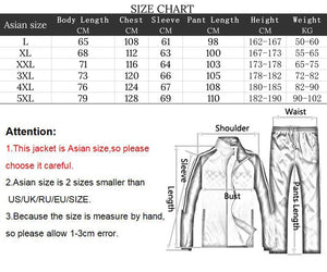 Men Sportswear New Spring Autumn Tracksuit 2 Piece Sets Sports Suit Jacket+Pant Sweatsuit Male Fashion Print Clothing Size L-5XL